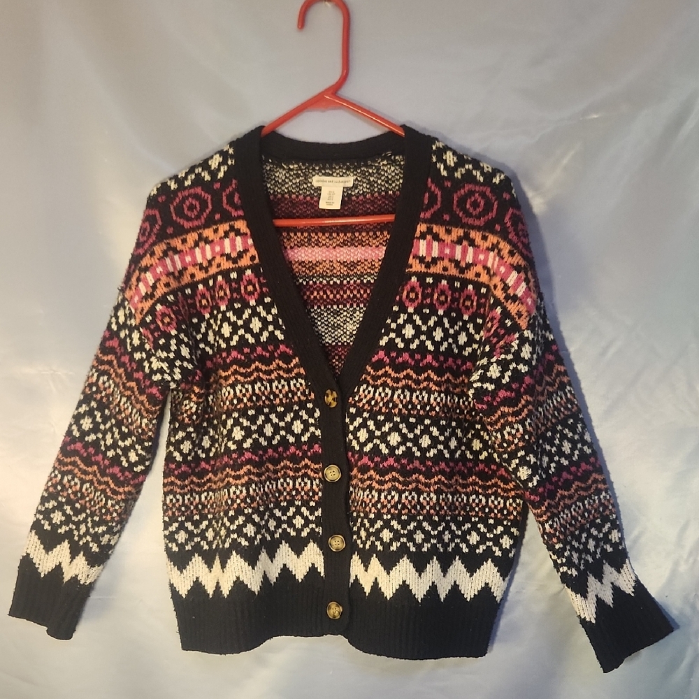 Super Soft Cupcakes & Cashmere Multicolor Cardigan Sz S Oversized